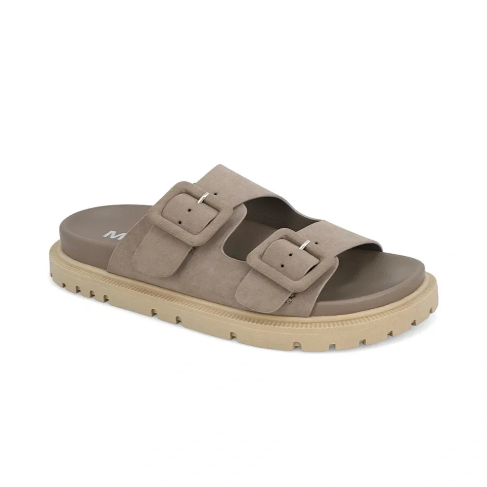 MIA, New in box , suede dual buckle sandals, taupe, size 8 - Picture 6 of 9